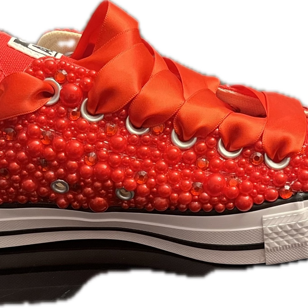 Blinged out Delta Theta Sigma converse sneakers